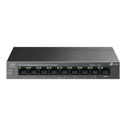 TP-LINK 9-Port 10/100 Mbps Desktop Switch with 8-Port PoE+ – nuotrauka 1