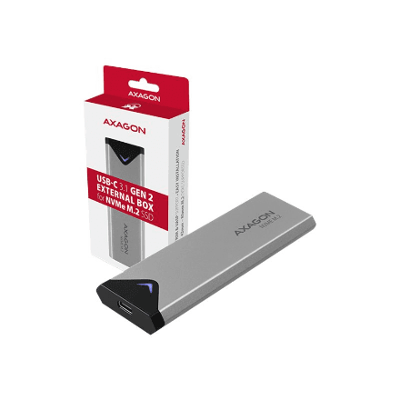 AXAGON External SuperSpeed+ USB-C metal box for M.2 NVMe SSD disks having sizes of up 42 to 80 mm | EEM2-UG2 – image 1