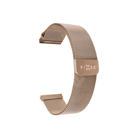 Fixed | Mesh Strap with Quick Release 20mm for Smartwatch | Rose gold – image 1