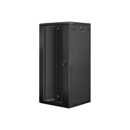 Lanberg | Rack cabinet 19" wall-mount 27U/600x600 (flat pack) | WF01-6627-10B | Black – image 1
