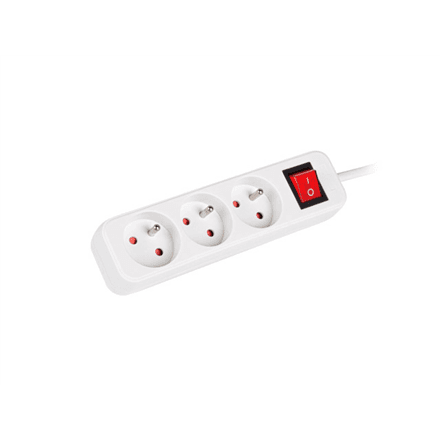 Lanberg Cable Power Strip, 3X French Outlets with Switch, Quality-Grade Copper, 1.5 m | PS1-03E-0150-W – image 1