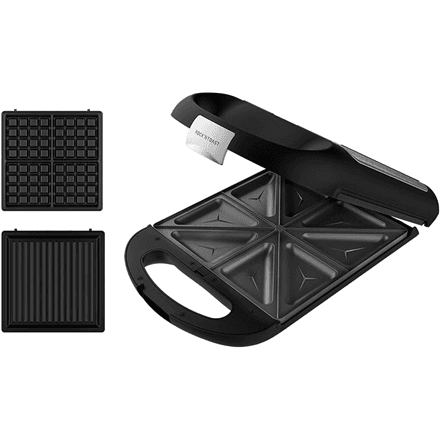 Cecotec Sandwich Maker | Rock'nToast Family 3in1 | 1500 W | Number of plates 3 | Black – image 1