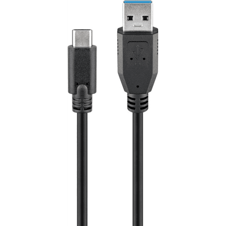 Goobay 71221 USB-C to USB A 3.0 cable, black, 2m · Goobay · USB-C to USB-A USB-C male – image 1