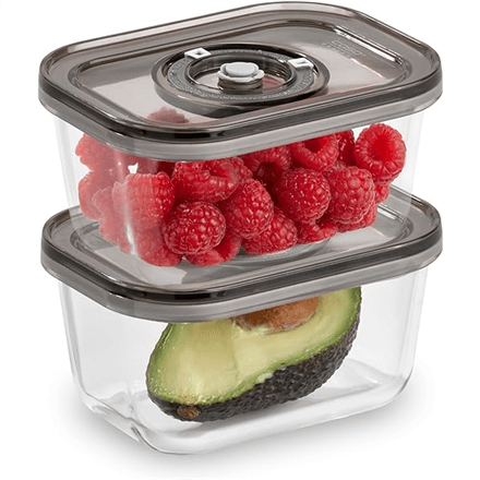 Caso Glass Vacuum Containers with Plastic Lid (2 pcs) – nuotrauka 1