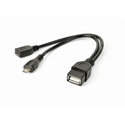 Cablexpert USB OTG AF + Micro BF to Micro BM cable, 0.15 m | Cablexpert – image 1