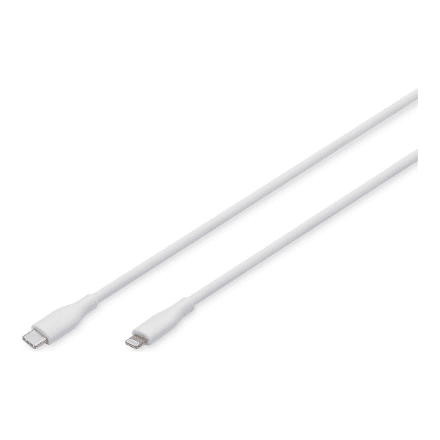 Digitus | Lightning silicone connection cable, USB-C - Lightning, 1m | AK-600110-010-W – nuotrauka 1