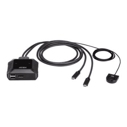 Aten US3312 2-Port USB-C 4K DisplayPort KVM Switch with Remote Port Selector · Aten · 2-Port USB-C 4K DisplayPort KVM Switch with Remote Port Selector – nuotrauka 1