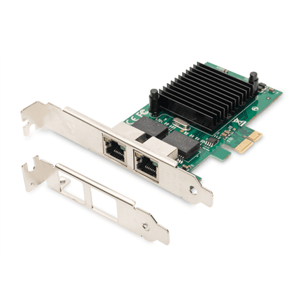 Digitus Gigabit Ethernet PCI Express Card, 2-port 32-bit, low profile bracket, Intel chipset – nuotrauka 1