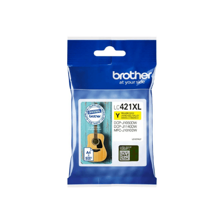 Brother LC421XLY Ink Cartridge, Yellow | Brother LC421XLY | Ink Cartridge | Yellow – image 1