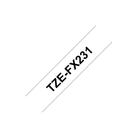 Brother | TZe-FX231 Flexible ID Laminated Tape | Black on White | TZe | 8 m | 1.2 cm – image 1