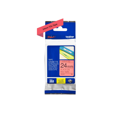 Brother | TZe-451 Laminated Tape | Black On Red | TZe | 8 m | 2.4 cm – nuotrauka 1