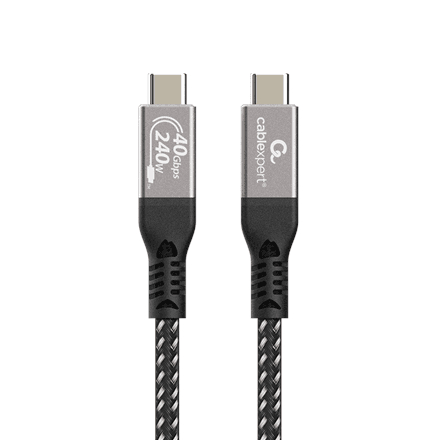 Cablexpert Premium USB4 Type-C charging and data cable, 40 Gbps, 240 W, 0.5 m | CCBP-USB4-CMCM240-0.5M – nuotrauka 1