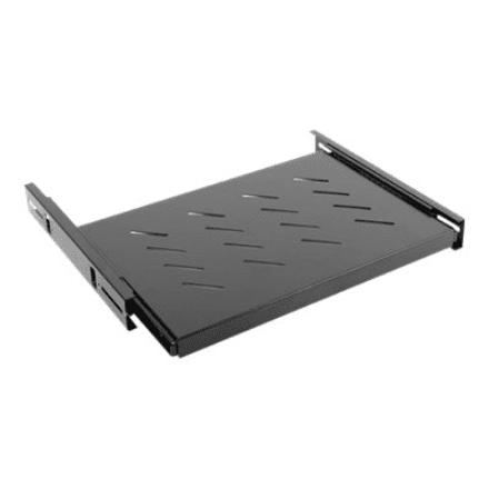 Lanberg 19" sliding shelf 1U/465x347mm, max load capacity up to 60kg | AK-1006-B | Black – image 1