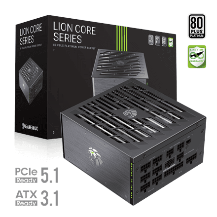 Gamemax PSU | LION CORE 1200P | 1200 W | Platinum | Full Modular – image 1