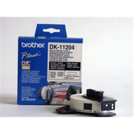Brother | DK-11204 Multi Purpose Labels | White | DK | 17mm x 54mm – image 1