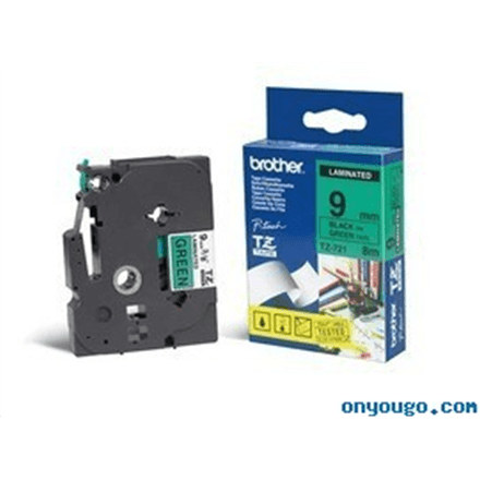 Brother TZ-E721, 9mm black on green tape | Brother – nuotrauka 1