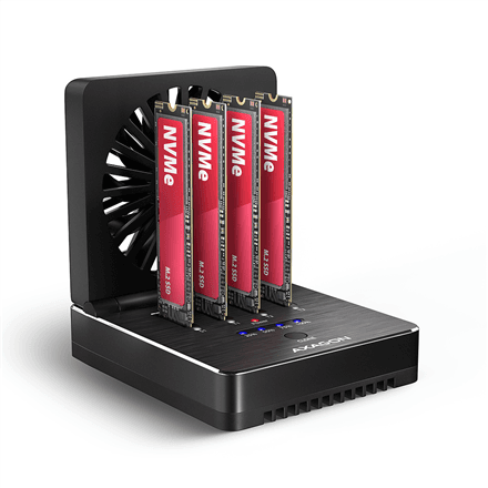 AXAGON ADSA-M2C44 USB4 docking station for 4x M.2 NVMe SSDs with disk cloning function without a PC – image 1