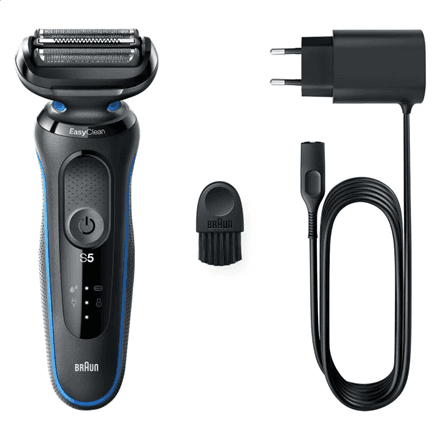 Braun | Shaver | 51-B1000s | Operating time (max) 50 min | Wet & Dry | Black/Blue – image 1