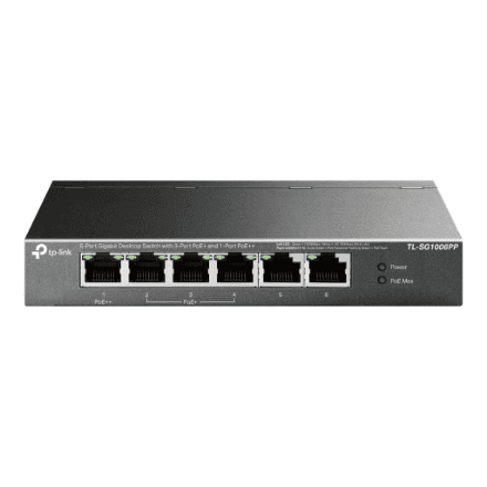 TP-LINK 6-Port Gigabit Switch with 3-Port PoE+ and 1-Port PoE++ – nuotrauka 1