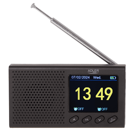 Adler | FM Travel Radio | AD 1198 | Alarm function | Black – image 1