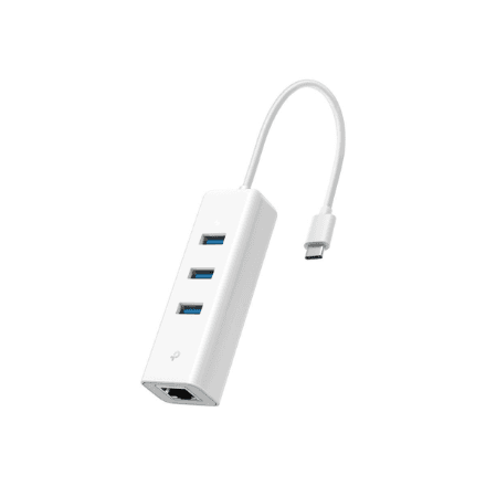 TP-LINK USB 3.0 Type-C to Gigabit Ethernet Network Adapter with 3-Port USB 3.0 Type-A Hub – nuotrauka 1