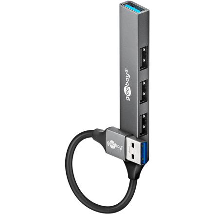 Goobay Slim 4-Port USB Hub, USB-A to USB-A, 5 Gbit/s | 74456 – nuotrauka 1