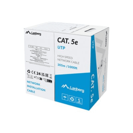 Lanberg | LAN Cable Cat.5E 305M Solid CCA Grey Fluke Passed | LCU5-15CC-0305-S – nuotrauka 1