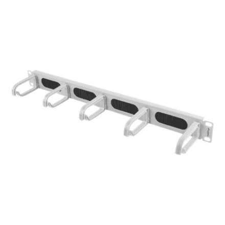 Lanberg 19" Cable Management Brush Panel 5 Rings Type B 1U | AK-1203-S | Grey – nuotrauka 1