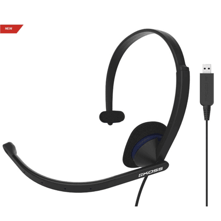 Koss | Headphones | CS195 USB | Wired | On-Ear | Microphone | Black – nuotrauka 1