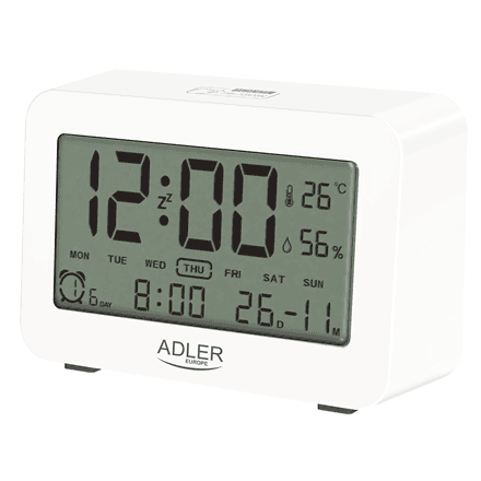 Adler | Alarm Clock | AD 1196w | Alarm function | White – nuotrauka 1