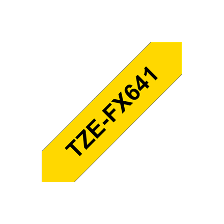Brother | TZ-FX641 Flexible ID Laminated Tape | Black on Yellow | TZe | 8 m | 1.8 cm – image 1