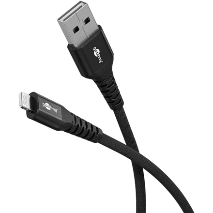 Goobay | Lightning USB-A Supersoft Textile Cable with Metal Plugs | 74504 – image 1