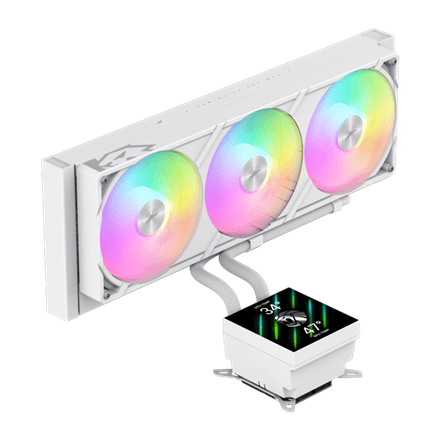 Gamemax CPU Liquid Cooler | GLACIER 360 LCD WH | White – image 1