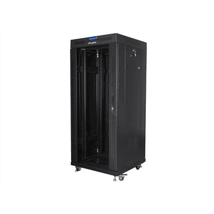 Lanberg Rack cabinet 19" free-standing 27U/600x600 (flat pack) with glass door lCD V2 – image 1