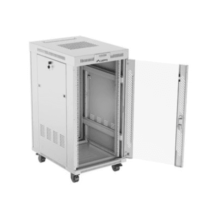 Lanberg Rack cabinet 19" free-standing 22U/600x800 (flat pack) with glass door – image 1