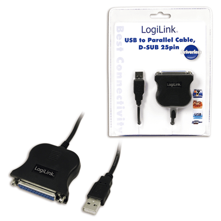 Logilink | USB 2.0 adapter to Paralel (LPT) DB25 , 1,8m | USB-A to LPT USB A male | DB25 – image 1