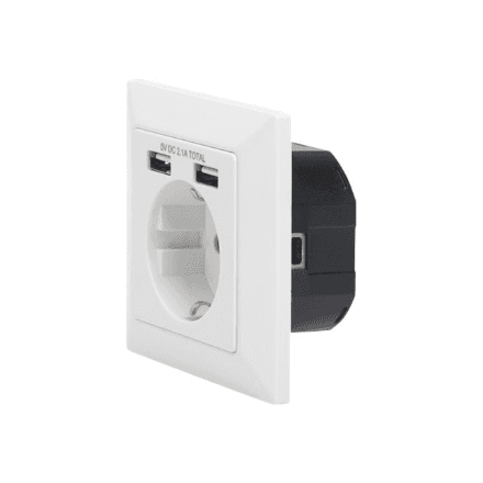 Digitus Safety socket for flush mounting with 2 USB ports | DA-70613 – nuotrauka 1