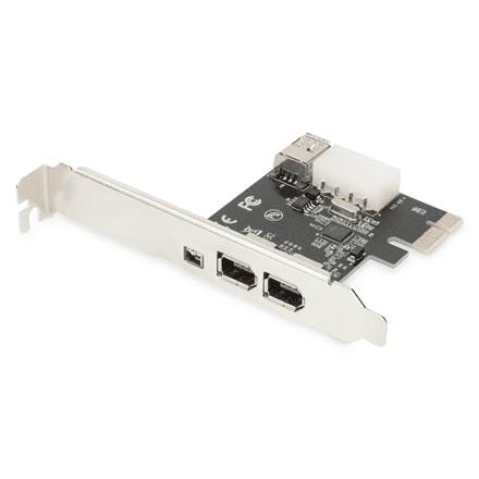 Digitus IEEE 1394a Interface Card, PCI express, 4 Port 1x ext. 1394mini, 2x ext./1x int. 1394a Ports – nuotrauka 1