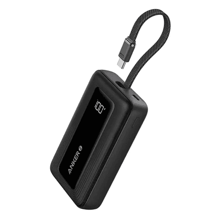 Anker Power Bank with Built-In USB-C Cable | A1688H11 | 10000 mAh | Black – image 1
