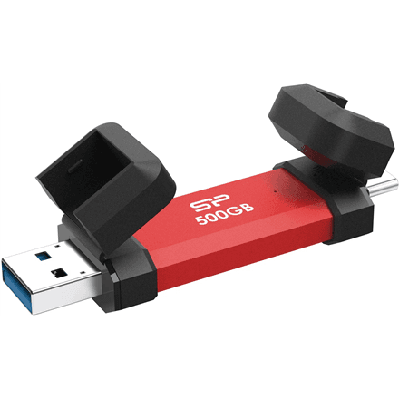 Silicon Power DS72 | 500 GB | USB Type-A/USB Type-C 3.2 Gen 2 | Red – image 1