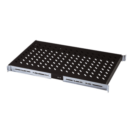 Digitus Extendible Shelf for 483 mm Cabinets | DN-19 TRAY-2-1000SW | Black – image 1