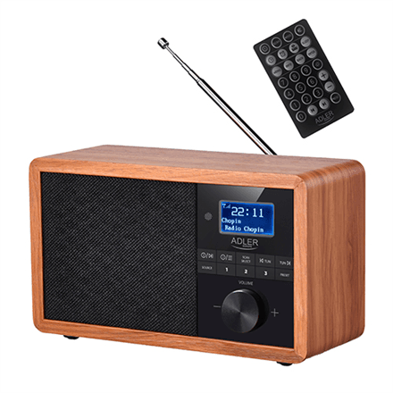 Adler | Radio DAB+ Bluetooth | AD 1184 | Alarm function | Black/Brown – image 1