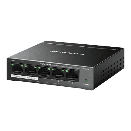 Mercusys 5-Port Gigabit Desktop Switch with 4-Port PoE+ | Mercusys – nuotrauka 1