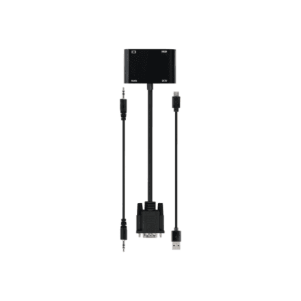 Gembird A-VGA-HDMI-02 VGA to HDMI + VGA adapter cable, 0.15 m, black | Cablexpert – nuotrauka 1
