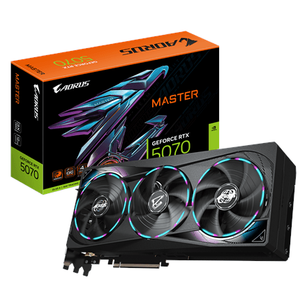 Gigabyte AORUS GeForce RTX 5070 MASTER 12G · NVIDIA · 12 GB – nuotrauka 1