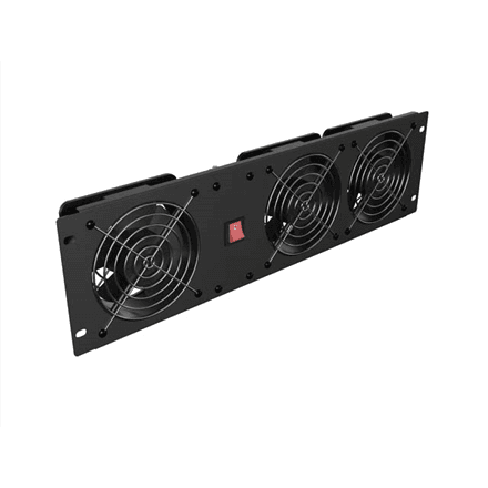 Lanberg Vertical Ventilation Panel 19" 3U for Rack three Fans 230V | AK-1506-B | Black – image 1