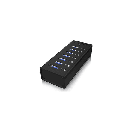 Raidsonic | 7-port hub with USB Type-A interface and 1x charging port | IB-AC618 – image 1
