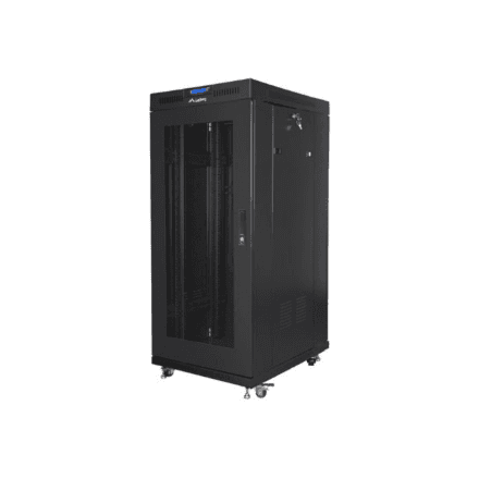 Lanberg Rack cabinet 19" free-standing 27U/600x600 (flat pack) with mesh door, LCD – image 1