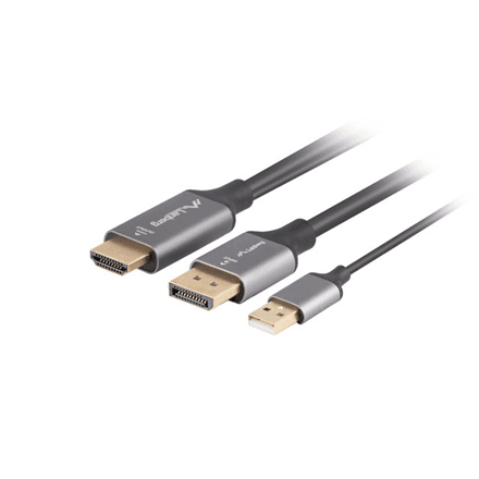 Lanberg HDMI (M) to Displayport (M) cable 4K, Black | CA-HDDP-20CU-0018-BK | 1.8 m – nuotrauka 1