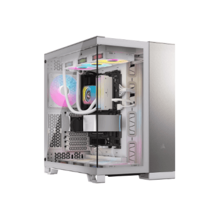 Corsair PC Case | 6500X Dual Chamber | White/Satin Gray Aluminum | Mid-Tower – image 1